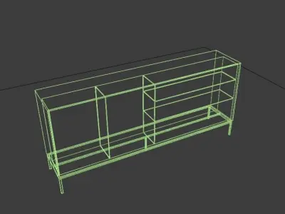 Oak Sideboard Low-poly 3D model