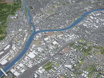 Paris - Val-de-Marne Low-poly 3D model