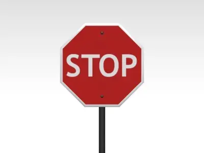 Stop Sign Low-poly 3D model