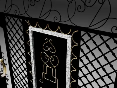 reja porton de hierro forjado 3D model