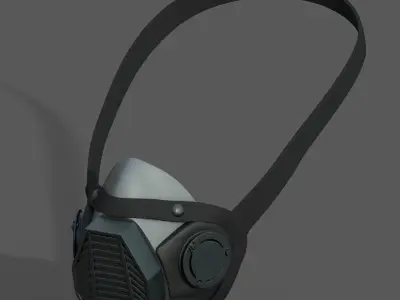 Gas mask helmet 3d model military combat fantasy  Low-poly 3D model