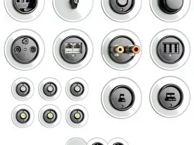 Switches and sockets THPG Bakelite Glass Covering 3D model
