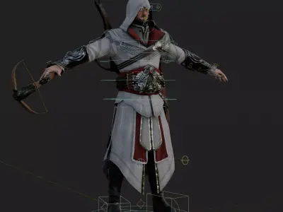 Assassins Creed Ezio Model Fully Rigged PBR Blender FBX OBJ Low-poly 3D model
