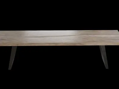 Bench wooden 05 Low-poly 3D model