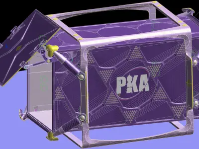 Futuristic dynamic dampening container Low-poly 3D model