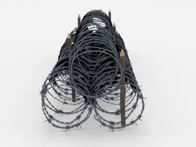 Low Poly Barb Wire Obstacle Low-poly 3D model