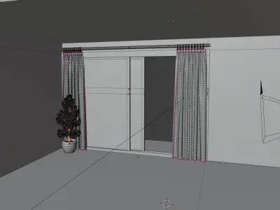 Glass door cum window 3D model