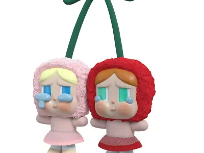 Cry Baby Face Doll Keychain Low-poly 3D model