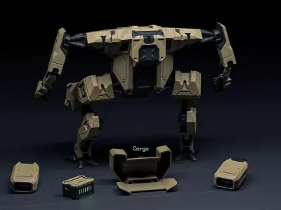 STRIKER mech action figure 3D print model