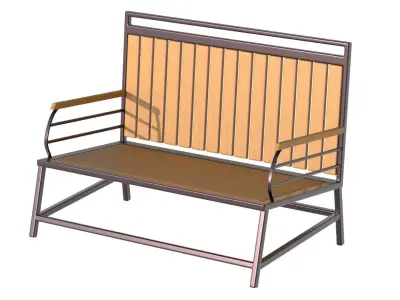 City Bench 11 Low-poly 3D model