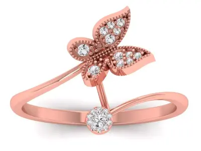 Solitaire Wedding Engagement Women Light Weight Bypass Rings 3D print model buy