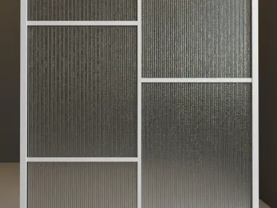 Glass partition door Set 31 Low-poly 3D model