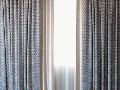 Curtains 35 Curtains with Tulle 3D model