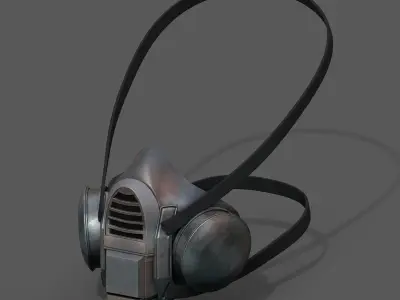 Gas mask respirator scifi futuristic 3d model  Low-poly 3D model 13