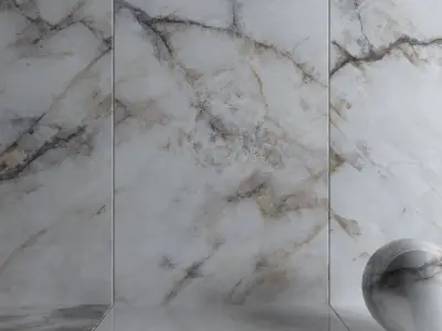 Wall Tiles Museum Crystal White 160x320 Set 2 Texture