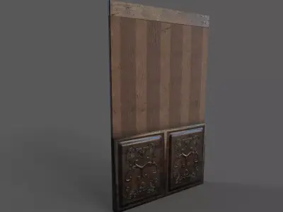 Old Wood Wall Low-poly 3D model