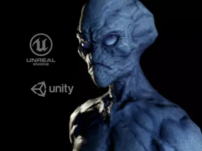 Alien v1  Animated and Game Ready Low-poly 3D model