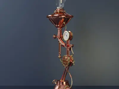 Steampunk electric table lamp 3D model