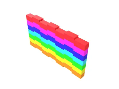 Stylish Rainbow Symbol V1 001 Low-poly 3D model