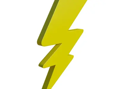 Electricity symbol Low-poly 3D model