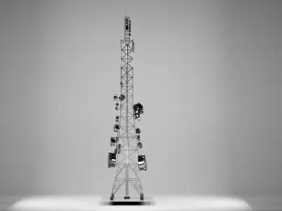 signal tower Low-poly 3D model