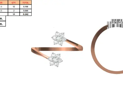 Light Weight Wedding Engagement Women Ring STL JCD Details 3D print model