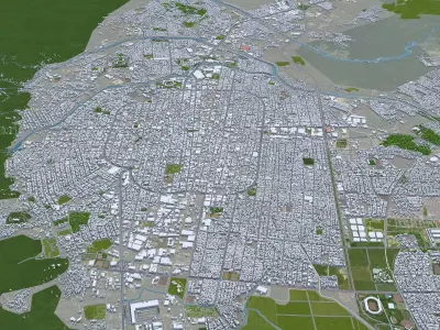 San Pedro Sula Honduras 25km Low-poly 3D model