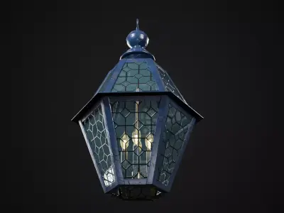 Verdigris Lanterns Low-poly 3D model