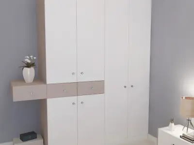 BEDROOM with walls and furniture 3D model