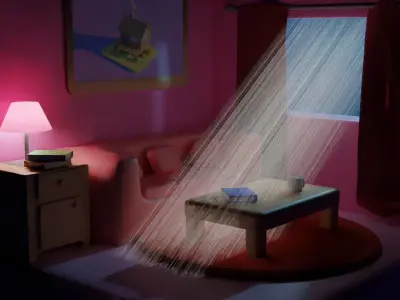 Living Room Low-poly 3D model