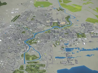 Nur-Sultan - Astana Low-poly 3D model