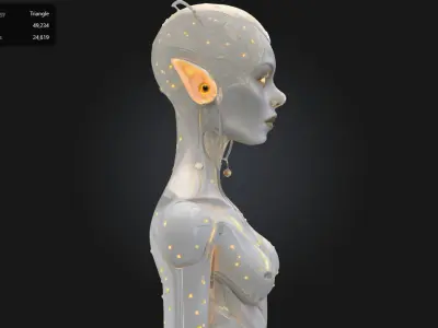 Cyber Elf Duo  2-in-1 Futuristic Female Android Characters 3D model