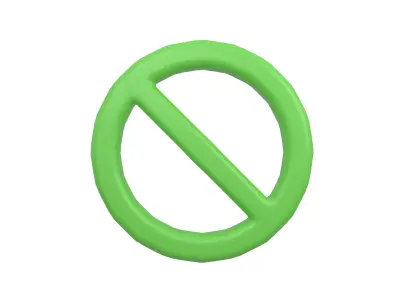 Prohibited Symbol V2 004 Low-poly 3D model