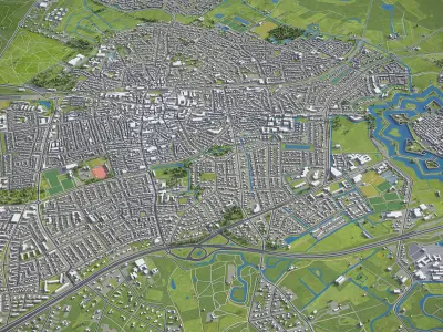 Bussum - City 3D Model Low-poly 3D model