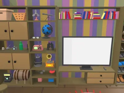 Isometric cartoon bedroom 04 3D model