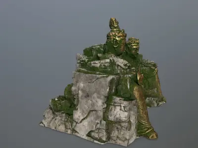 buddha rocks  Low-poly 3D model