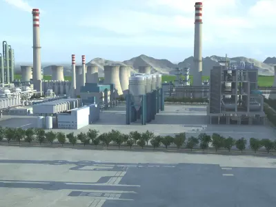 Industrial Factory Building 01 3D model