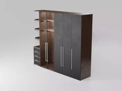 Modern closet wardrobe id12 Low-poly 3D model