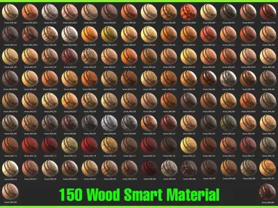 150 Unique Wood Smart Material Bundle Texture