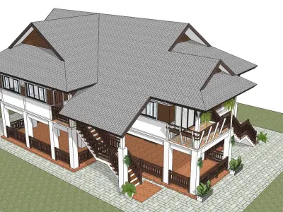 P187-Sketchup 1008 house architecture 3D model