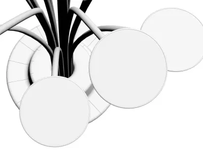 Futuristic tall lamp with bench 3D model