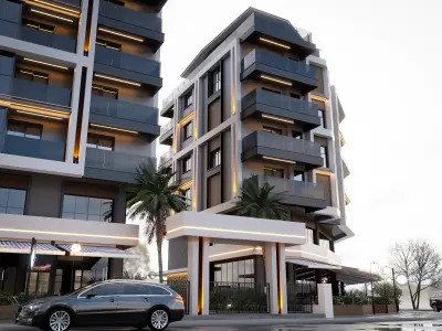 my two block apartment project 3D model