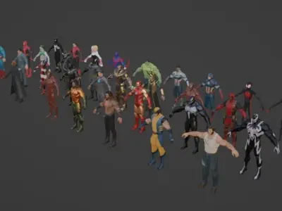 Super Hero Package Fortnite Skins Low-poly 3D model