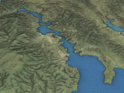 Hobart -3D Terrain Model Low-poly 3D model