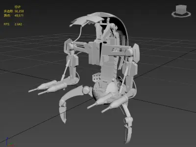 Next generation mecha combat exoskeleton Low-poly 3D model