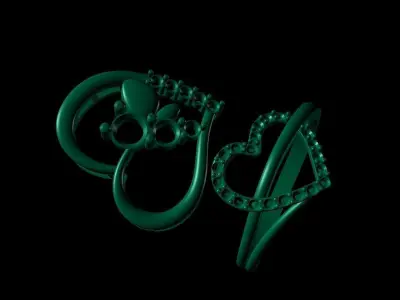 Rings Women Engagement Band STL Render Detail 3D Model 3D print model