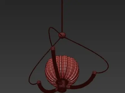 Italian Chandelier In Glass and Brass By Barovier  3D model