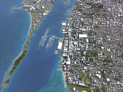 Nassau - 3D City Model Low-poly 3D model