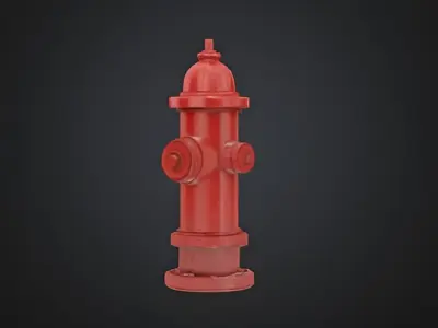 Stylized Fire Hydrant Prop Game Asset for Urban Environments Low-poly 3D model