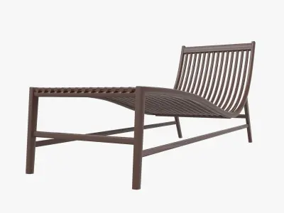Sunbed dark wood 3D model